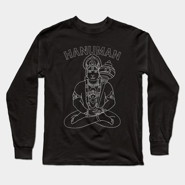 Hanuman Minimal Drawing Long Sleeve T-Shirt by isstgeschichte